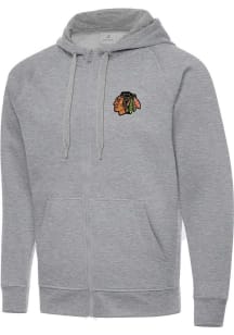 Antigua Chicago Blackhawks Mens Grey Victory Big and Tall Light Weight Jacket