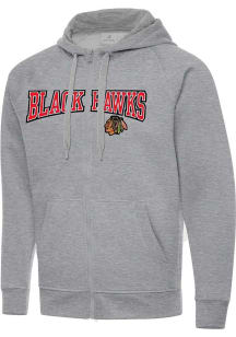 Antigua Chicago Blackhawks Mens Grey Split Victory Big and Tall Light Weight Jacket