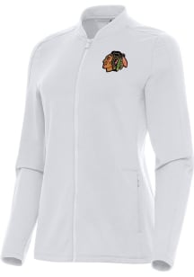 Antigua Chicago Blackhawks Womens White Continual Light Weight Jacket