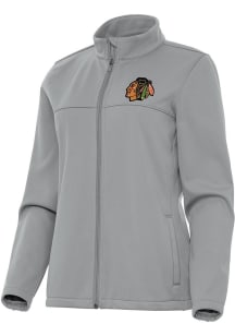 Antigua Chicago Blackhawks Womens Grey Links Light Weight Jacket