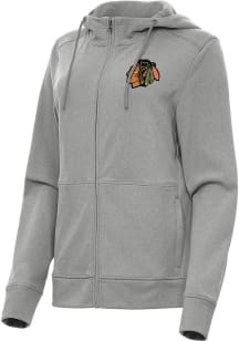 Antigua Chicago Blackhawks Womens Grey Seeker Light Weight Jacket