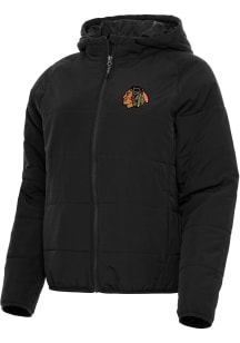 Antigua Chicago Blackhawks Womens Black Universe Filled Jacket