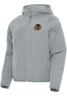 Antigua Chicago Blackhawks Womens Grey Universe Filled Jacket