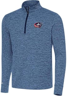 Antigua Columbus Blue Jackets Mens Navy Blue Cause Long Sleeve Qtr Zip Pullover