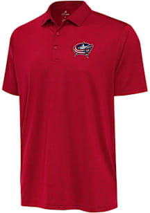 Antigua Columbus Blue Jackets Mens Red Ellipse Short Sleeve Polo