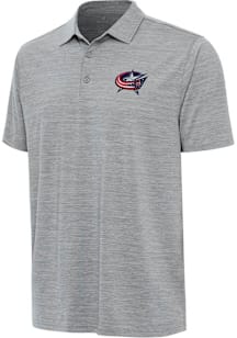 Antigua Columbus Blue Jackets Mens Grey Layout Short Sleeve Polo