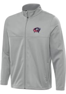 Antigua Columbus Blue Jackets Mens Grey Links 2 Light Weight Jacket