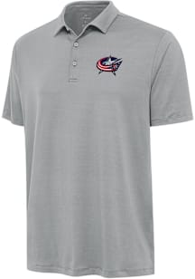 Antigua Columbus Blue Jackets Mens Grey Reprocess Recycled Short Sleeve Polo