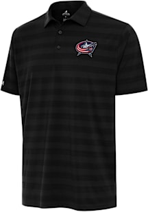 Antigua Columbus Blue Jackets Black Tunnel Big and Tall Polo