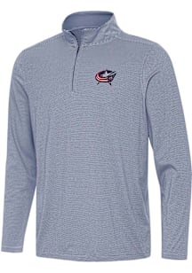 Antigua Columbus Blue Jackets Mens Navy Blue Twine Long Sleeve Qtr Zip Pullover
