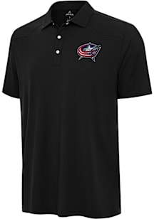 Antigua Columbus Blue Jackets Mens Black Western Short Sleeve Polo