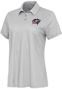 Antigua Columbus Blue Jackets Womens White Rings Short Sleeve Polo Shirt