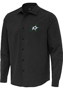 Antigua Dallas Stars Mens Black Exposure Long Sleeve Dress Shirt