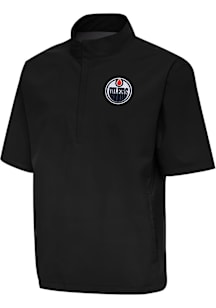Antigua Edmonton Oilers Mens Black Brisk Short Sleeve Jacket
