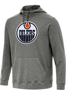 Antigua Edmonton Oilers Mens Black Full Front Cloud Long Sleeve Hoodie
