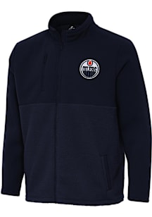 Antigua Edmonton Oilers Mens Navy Blue Daily Fused Medium Weight Jacket