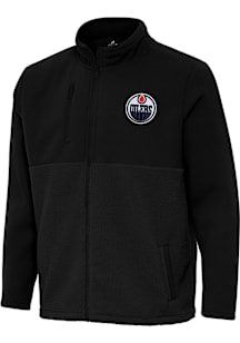 Antigua Edmonton Oilers Mens Black Daily Fused Medium Weight Jacket