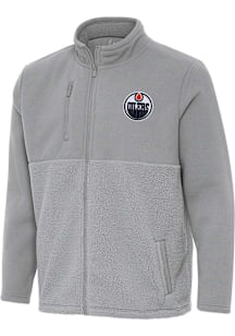 Antigua Edmonton Oilers Mens Grey Daily Fused Medium Weight Jacket
