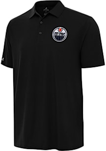 Antigua Edmonton Oilers Mens Black Era Short Sleeve Polo