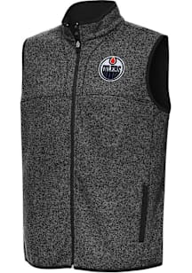 Antigua Edmonton Oilers Mens Black Fortune Sleeveless Jacket