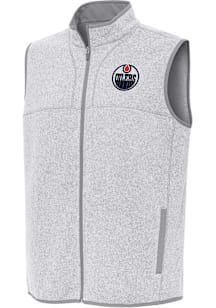 Antigua Edmonton Oilers Mens Grey Fortune Sleeveless Jacket
