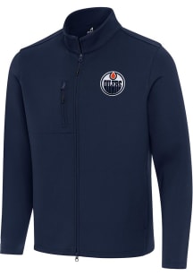 Antigua Edmonton Oilers Mens Navy Blue Objection Light Weight Jacket