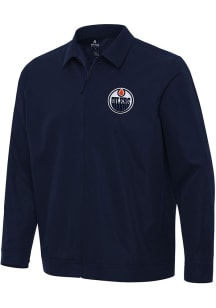 Antigua Edmonton Oilers Mens Navy Blue Pivot Light Weight Jacket