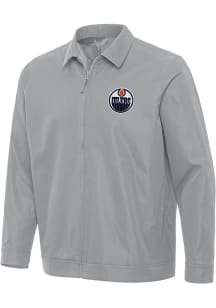 Antigua Edmonton Oilers Mens Grey Pivot Light Weight Jacket