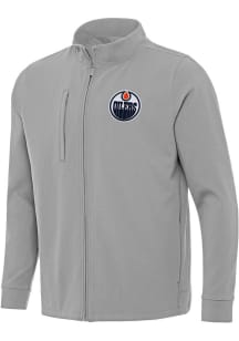 Antigua Edmonton Oilers Mens Grey Regard Light Weight Jacket