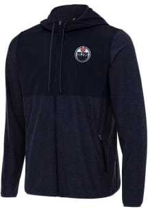 Antigua Edmonton Oilers Mens Navy Blue Sway Light Weight Jacket