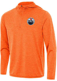 Antigua Edmonton Oilers Mens Orange Tidy Long Sleeve Qtr Zip Pullover