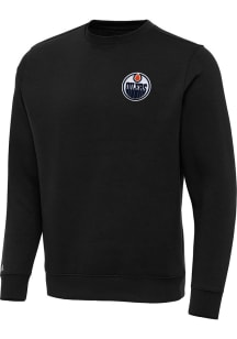 Antigua Edmonton Oilers Mens Black Victory Big and Tall Crew Sweatshirt