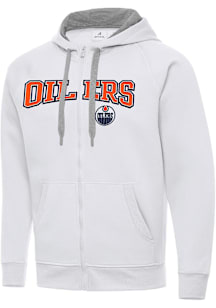 Antigua Edmonton Oilers Mens White Split Victory Big and Tall Light Weight Jacket