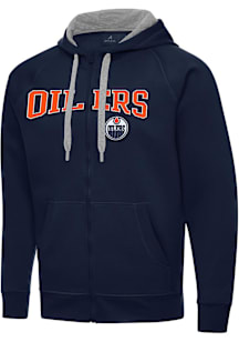 Antigua Edmonton Oilers Mens Navy Blue Split Victory Big and Tall Light Weight Jacket