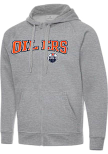 Antigua Edmonton Oilers Mens Grey Split Victory Big and Tall Light Weight Jacket