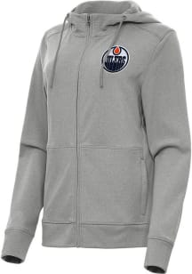 Antigua Edmonton Oilers Womens Grey Seeker Light Weight Jacket