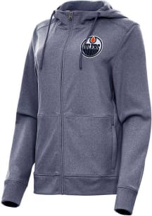 Antigua Edmonton Oilers Womens Navy Blue Seeker Light Weight Jacket