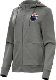 Antigua Edmonton Oilers Womens Black Seeker Light Weight Jacket