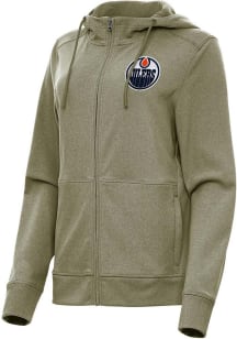 Antigua Edmonton Oilers Womens Olive Seeker Light Weight Jacket