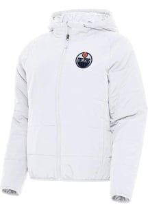 Antigua Edmonton Oilers Womens White Universe Filled Jacket