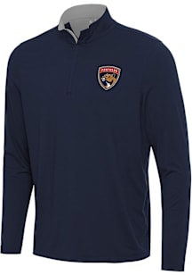 Antigua Florida Panthers Mens Navy Blue Content Long Sleeve Qtr Zip Pullover