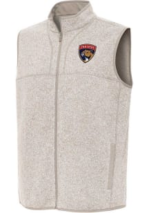 Antigua Florida Panthers Mens Oatmeal Fortune Sleeveless Jacket