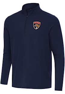 Antigua Florida Panthers Mens Navy Blue Intent Long Sleeve Qtr Zip Pullover