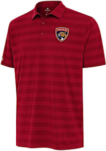 Antigua Florida Panthers Mens Red Tunnel Short Sleeve Polo