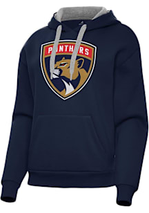 Antigua Florida Panthers Womens Navy Blue Full Front Victory Hooded Sweatshirt