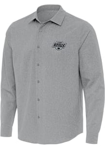 Antigua Los Angeles Kings Mens Grey Exposure Long Sleeve Dress Shirt