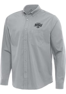 Antigua Los Angeles Kings Mens Grey Flight Long Sleeve Dress Shirt