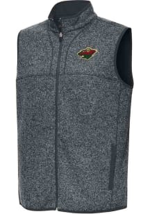 Antigua Minnesota Wild Mens Grey Fortune Sleeveless Jacket