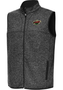 Antigua Minnesota Wild Mens Black Fortune Sleeveless Jacket