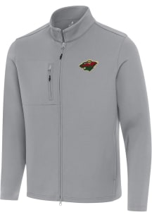 Antigua Minnesota Wild Mens Grey Objection Light Weight Jacket